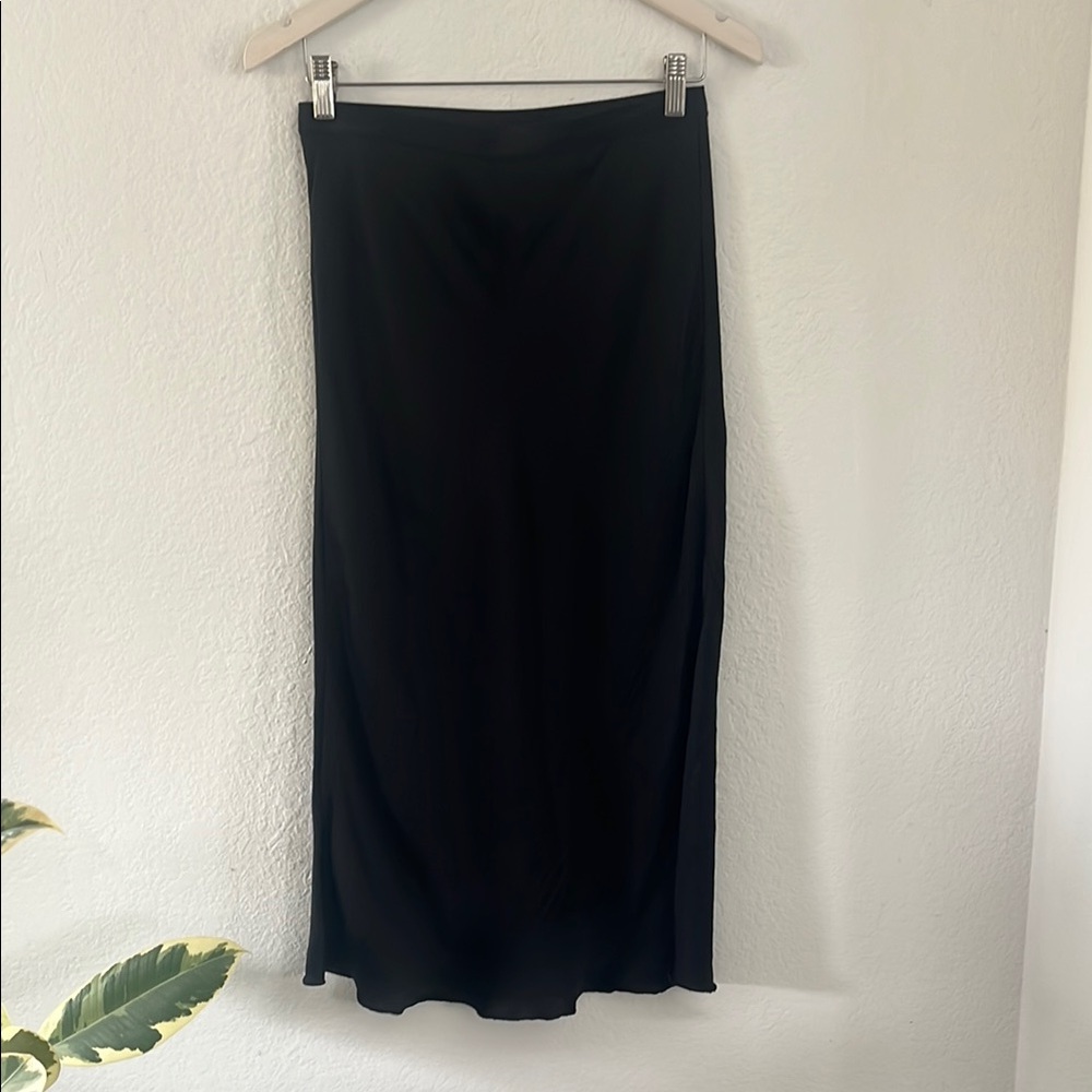 Free People Black Silky Slip Skirt